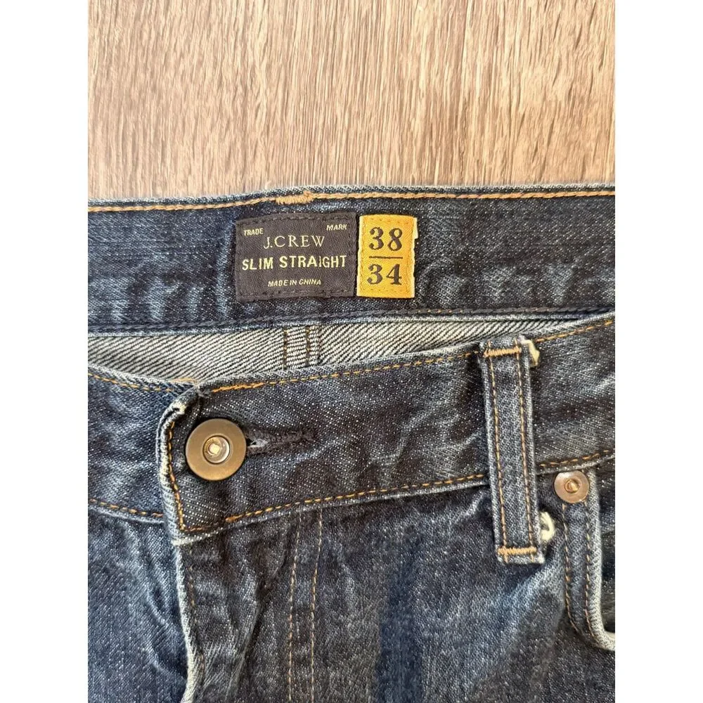 J Crew Men's Slim Straight Jeans Dark Wash 38x34